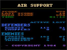 Title screen of Air Support on the Atari 8-bit.