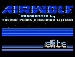 Title screen of Airwolf on the Atari 8-bit.