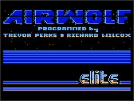 Title screen of Airwolf on the Atari 8-bit.