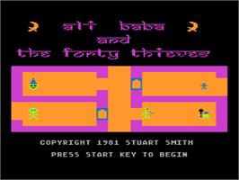 Title screen of Ali Baba and the Forty Thieves on the Atari 8-bit.