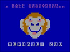 Title screen of Alphabet Zoo on the Atari 8-bit.