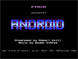Title screen of Android on the Atari 8-bit.