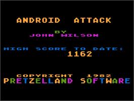 Title screen of Android Attack on the Atari 8-bit.