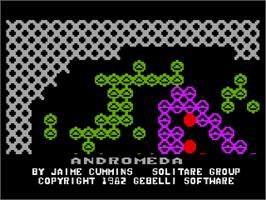 Title screen of Andromeda on the Atari 8-bit.