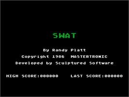 Title screen of Angeles Swat, Los on the Atari 8-bit.
