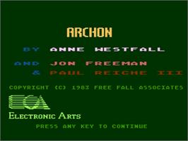 Title screen of Archon: The Light and the Dark on the Atari 8-bit.