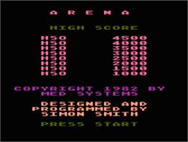 Title screen of Arena 3000 on the Atari 8-bit.