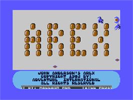 Title screen of Arex on the Atari 8-bit.