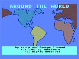 Title screen of Around The World on the Atari 8-bit.