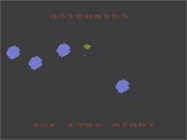 Title screen of Asteroids on the Atari 8-bit.
