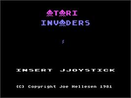 Title screen of Atari Invaders on the Atari 8-bit.