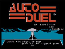 Title screen of AutoDuel on the Atari 8-bit.