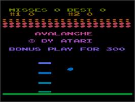Title screen of Avalanche on the Atari 8-bit.