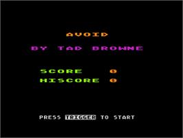 Title screen of Avoid on the Atari 8-bit.