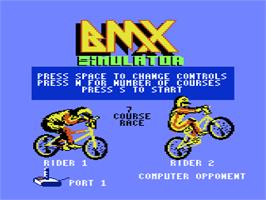 Title screen of BMX Simulator on the Atari 8-bit.