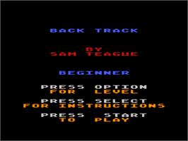 Title screen of Back Track on the Atari 8-bit.