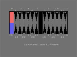 Title screen of Backgammon on the Atari 8-bit.