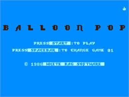 Title screen of Balloon Pop on the Atari 8-bit.