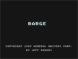 Title screen of Barge on the Atari 8-bit.