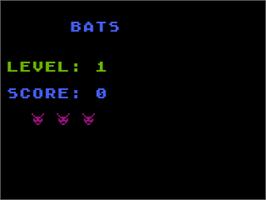 Title screen of Bats on the Atari 8-bit.