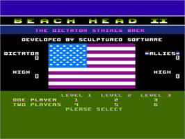 Title screen of Beach Head 2: The Dictator Strikes Back on the Atari 8-bit.