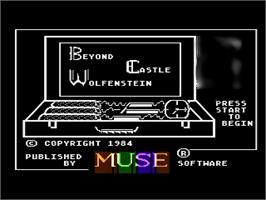 Title screen of Beyond Castle Wolfenstein on the Atari 8-bit.