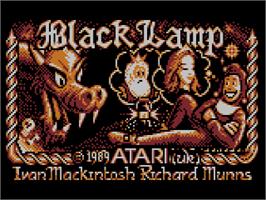 Title screen of Black Lamp on the Atari 8-bit.