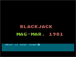 Title screen of Blackjack on the Atari 8-bit.