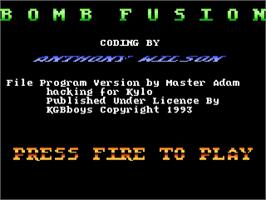 Title screen of Bomb Fusion on the Atari 8-bit.