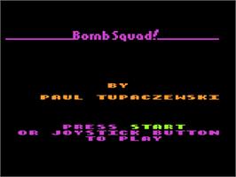 Title screen of Bomb Squad on the Atari 8-bit.