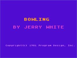Title screen of Bowling on the Atari 8-bit.