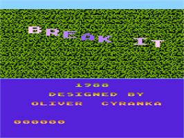 Title screen of Break It on the Atari 8-bit.