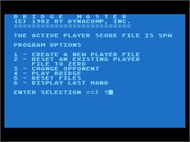 Title screen of Bridge Master on the Atari 8-bit.
