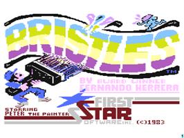 Title screen of Bristles on the Atari 8-bit.