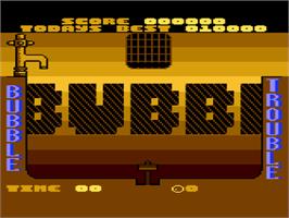 Title screen of Bubble Trouble on the Atari 8-bit.
