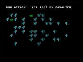 Title screen of Bug Attack on the Atari 8-bit.