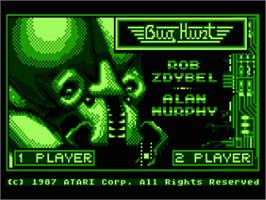 Title screen of Bug Hunt on the Atari 8-bit.