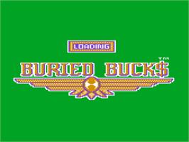 Title screen of Buried Bucks on the Atari 8-bit.