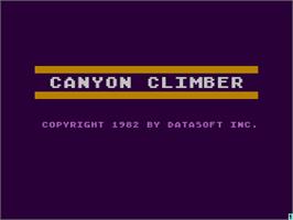Title screen of Canyon Climber on the Atari 8-bit.