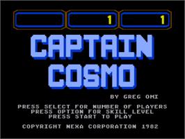 Title screen of Captain Cosmo on the Atari 8-bit.