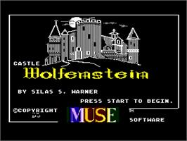 Title screen of Castle Wolfenstein on the Atari 8-bit.