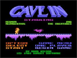 Title screen of Cave In on the Atari 8-bit.