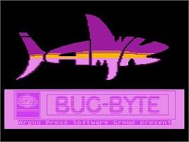Title screen of Chicken Chase on the Atari 8-bit.