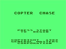Title screen of Chickin Chase on the Atari 8-bit.