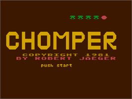 Title screen of Chomper on the Atari 8-bit.