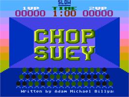 Title screen of Chop Suey on the Atari 8-bit.