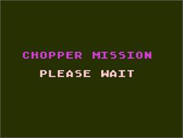 Title screen of Chopper Mission on the Atari 8-bit.