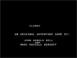 Title screen of Clonus on the Atari 8-bit.