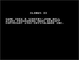 Title screen of Clonus 2 on the Atari 8-bit.
