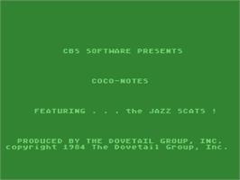 Title screen of Coco-notes on the Atari 8-bit.